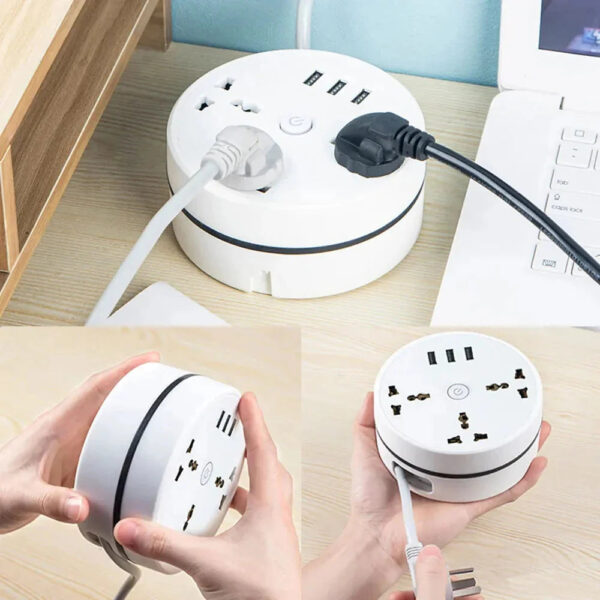 EU Plug AC Outlet Smart Home Power Strip – Multipurpose Electrical Extension Cord with USB Ports & Fast Charging - Image 3