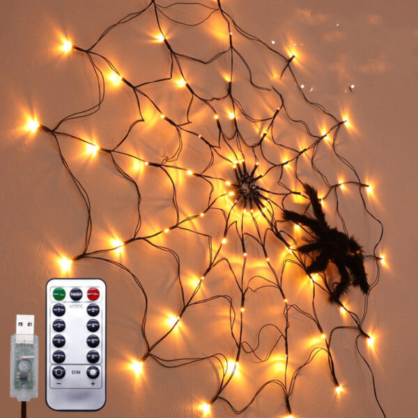 Halloween LED Spider Web Light – 5V, 8 Modes - Image 2