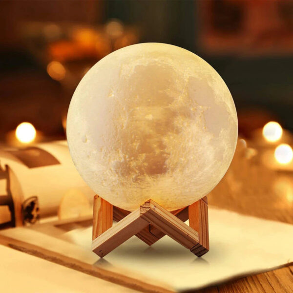 D5 Starry Moon Lamp 8Cm - LED Night Light with Stand, Perfect for Bedroom Decor and Gifts - Image 6