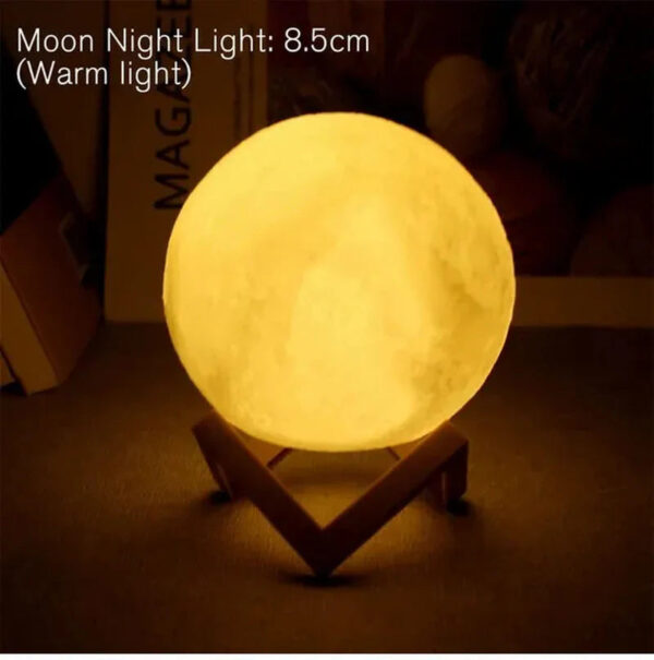 D5 Starry Moon Lamp 8Cm - LED Night Light with Stand, Perfect for Bedroom Decor and Gifts - Image 8