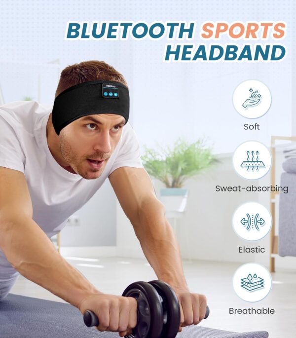 Bluetooth Earphones Sports Sleeping Headband Elastic Wireless - Image 2