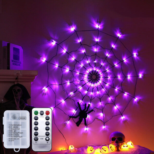 Halloween LED Spider Web Light – 5V, 8 Modes - Image 6