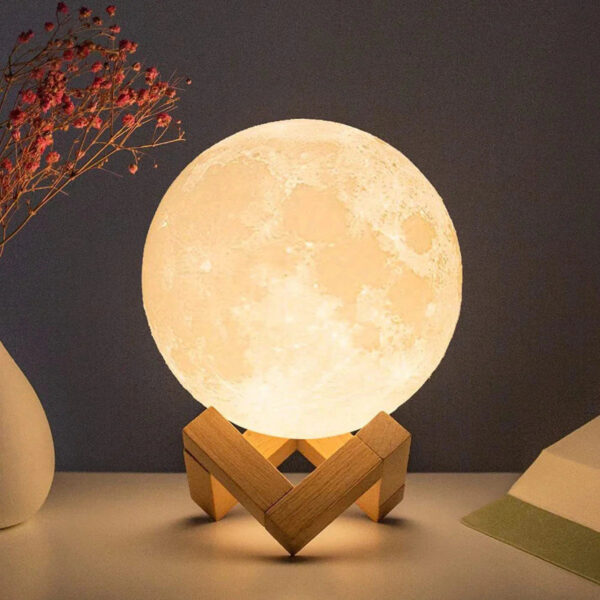 D5 Starry Moon Lamp 8Cm - LED Night Light with Stand, Perfect for Bedroom Decor and Gifts - Image 2