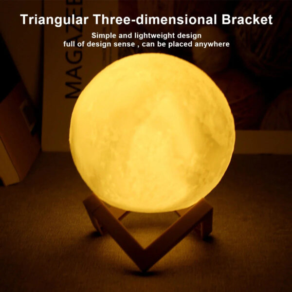 D5 Starry Moon Lamp 8Cm - LED Night Light with Stand, Perfect for Bedroom Decor and Gifts - Image 5